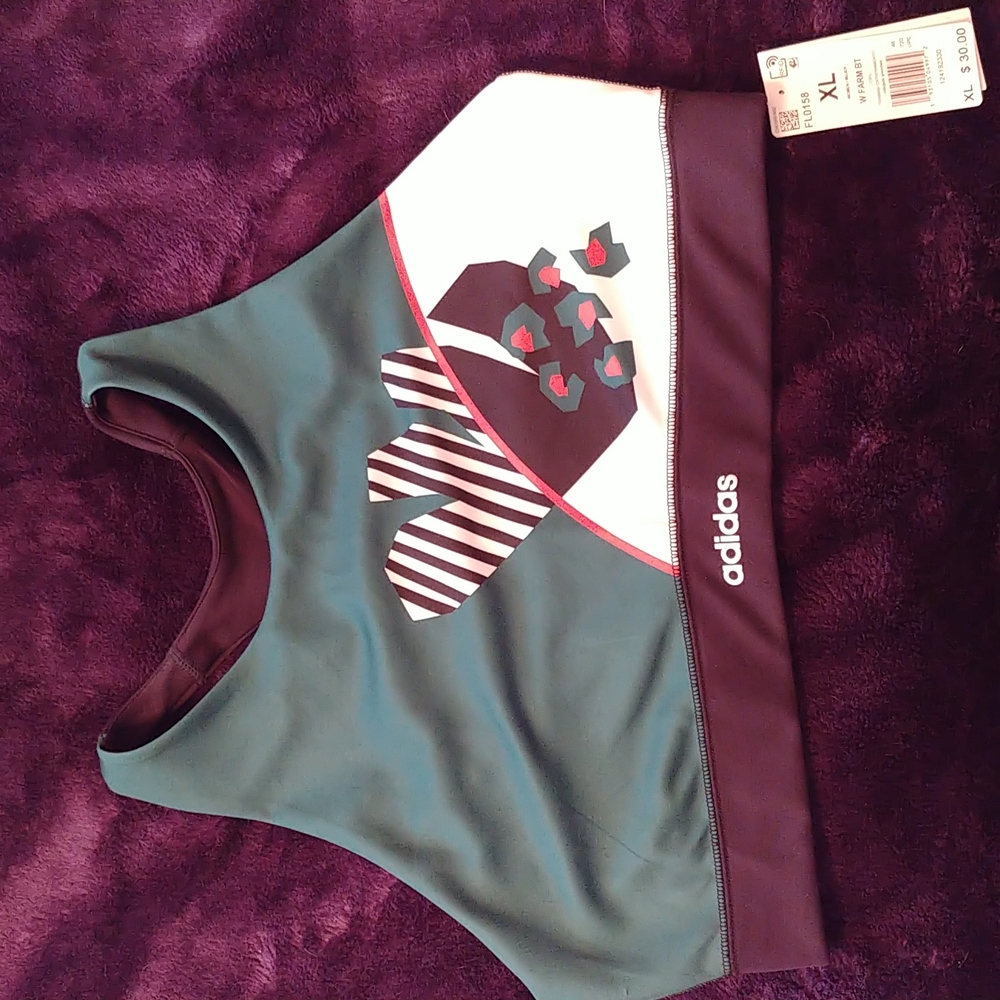 NWT XL Adidas Farm Low Impact Sports Bra